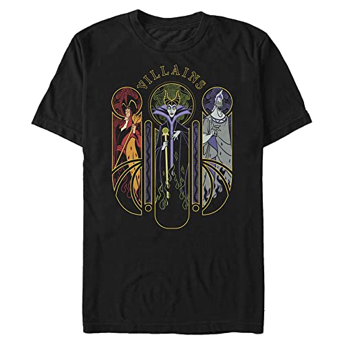 T-shirt Disney Villain Triptyque pour homme en coton noir confortable