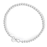 Ladies Silver Bracelet, 925 Sterling Silver Retro Bracelets, 4MM Round Bead Jewelry Hollow Ball Bracelet Elegant Personality Atmosphere Comfortable Simple Casual Christmas Engagement Teacher Gift