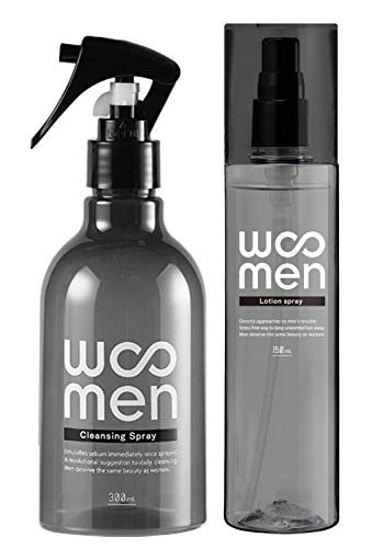 WOOMEN メンズ クレンジング スプレー洗顔 300ml + オールインワン ローションスプレー 150ml セット