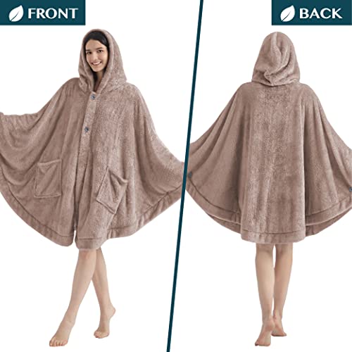 PAVILIA Poncho cobertor com capuz Angel Wrap, cobertor vestível para mulheres adultas, capa de xale