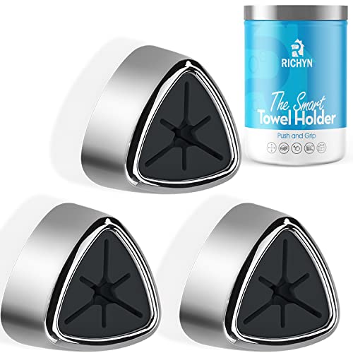Adhesive Kitchen Towel Holders That Really Work - 3-Pack Bathroom Towel Holders Which Hold Up Towels - For Kitchen Bathroom Home Storage Better Alternative To Towel Hooks- Kitchen Towel Hooks Black #TOP1