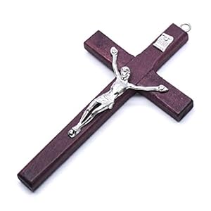 HLLR 5 stks Houten Christus Jezus Kruis Lijden Standbeeld Religieus Gebed Kruisbeeld Opknoping Hanger Hand Holding Sieraden