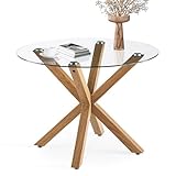 table ronde verre et bois extensible Facile à installer : conçue pour accueillir jusqu'à 4 personnes, cette table de cuisine ronde se marie parfaitement avec les chaises de salle à manger Tukailai. La table est livrée en deux paquets avec des instructions d'installation claires (français non garanti), ce qui rend l'assemblage un jeu d'enfant.