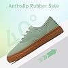 sharllen Ladies Canvas Shoes Women Low Top Sneakers Unisex Classic Lace Up Trainers for Men Canvas Plimsolls Pumps Casual Tennis Shoes(Green Brown 270) #1