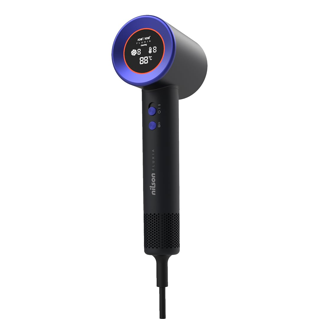 Nilson Life Ionic Compact Phon Phon, asciugatrice rapida, riduce il crespo, funzione aria fredda, display LED, motore brushless da 1600 W, 3 marce, termostato, ugello concentratore