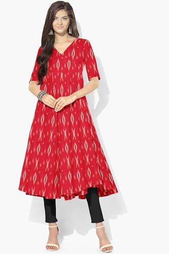 Image of Cotton Pochampally ikat unstitched blouse, Kurthi, long frock fabric material for women (1 meter, 2 meters & 3 meters)
