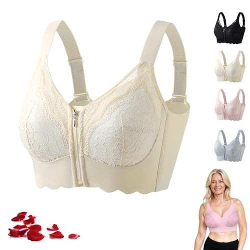 Senorita Zip up Bra, Senorata - Uplacy - Zip-up Powerful Support Comfy Bra, Ziplacy Women's Zip Front Sports Wireless