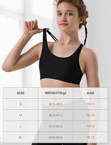 Wingslove Girls Training Seamless Sports Bra for Ages 10-17 Wireless Cross Back Teen Bras with Removable Light Padding4