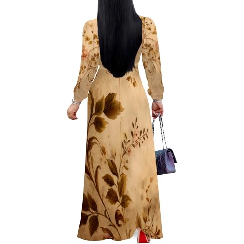 Image of PinkPatty Women's Long Sleeve Maxi Dress Plus Size Casual V Neck Wrap Dress with Pockets&Belt