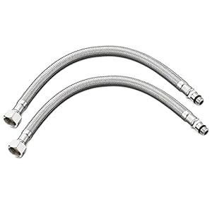 Navaris 2x Stahlflex Schlauch Armaturenanschluss – G3/8 Zoll x M10 x 30cm x 1 AG – Wasserhahn Armatur 3/8″ Anschlussschlauch – Verbindungsschlauch