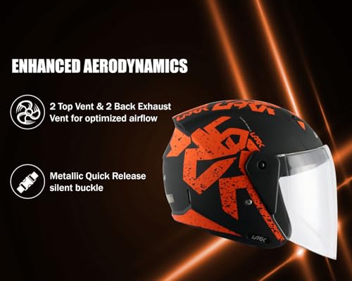Image of Vega Lark Victor Black Orange Helmet-L