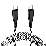 Alta Calidad: El cable USB C carga rápida 60W construido con nylon trenzado en el exterior, con alambres de cobre puro en el interior y aluminio soldado con láser colocado en la caja de conexiones para una máxima confiabilidad y durabilidad. El cable de carga USB-C soporta hasta 15,000 dobleces y más de 10,000 enchufes / desenchufes en la prueba. (Este USB Tipo C solo admite carga y transmisión de datos, No soporte la salida de video.)