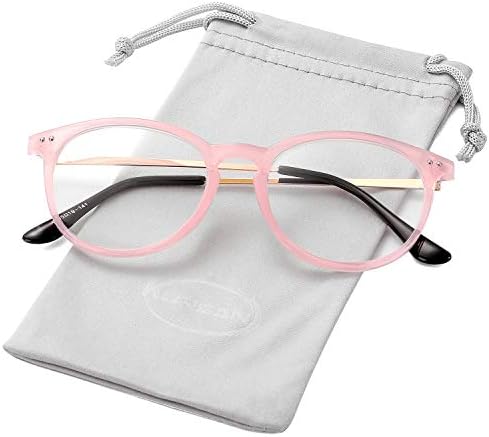 Kursan Non Prescription Clear Lens Fake Glasses for Women Men Retro Round Metal Frame Eyeglasses