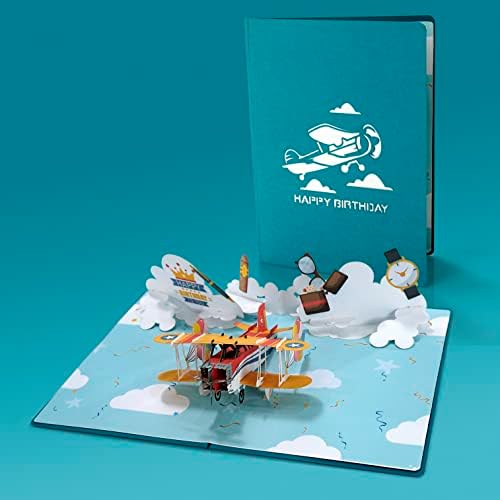 CUTPOPUP Plane Birthday Cards for Men, Happy Birthday Card, 3d Greeting, Birthday Pop Up Card Him Son Brother Husband Nephew (Plane) UK