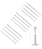 Tornito 12Pcs Surgical Steel Piercing Taper Insertion Pins 20G 18G 16G 14G External/Internal Threaded/Push In Body Piercing Stretching Kit Assistant Tools for Ear/Nose/Navel/Nipple/Lip/Eyebrow/Tongue