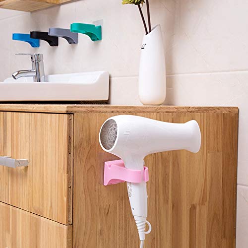 Innovativo supporto per asciugacapelli a parete rack in plastica per hotel, casa, bagno, scaffale, asciugacapelli, colore: grigio