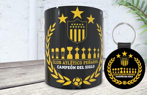 La Huella Taza y llavero personalizado del Club Atlético Peñarol. Para todos los fanáticos hinchas mirasoles, Manya, el club más grande del Uruguay.