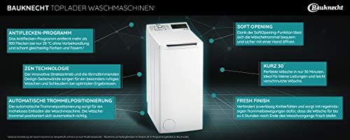 Bauknecht WMT EcoStar 6Z BW N Toplader-Waschmaschine / 6 kg / 1152 UpM/ZEN Technology/FreshFinish/SoftOpening/Startzeitvorwahl/Kurz 30'/ Antiflecken-Programm/ 15° Green&Clean