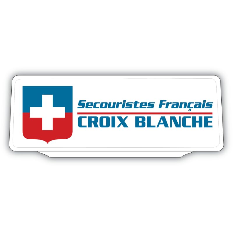 Clip Plaque Pare-Soleil Secouriste Français Croix Blanche pour Stationnement
