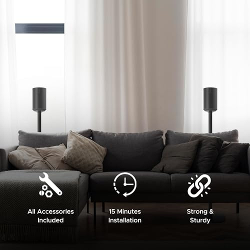 Sound bass ERA 100 Floor Stand, Twin (2pcs), Compatible with Sonos ERA100 & ERA 100 SL, Sonos ONE & Play:1 Speakers, Accessories Included. Designed in The UK, Double, Pair (Black) by Sound bass - Image 5