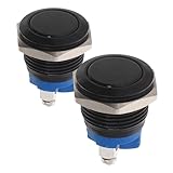 PRETYZOOM 2 Stück Mm Momenttaster mit Schwarzem Edelstahl und Abs Gehäuse Selbstrückstellender Metall Druckknopfschalter für Lkw Hupen in Häufigen Startsituationen