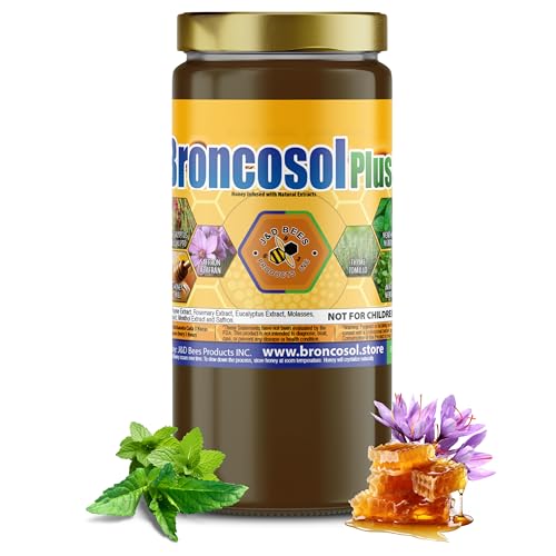 Broncosol Plus - miel con Azafrán, Eucalipto y Menta 12oz