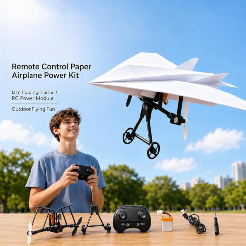 Avión teledirigido RC manual con motor de doble poder y hélice eléctrica plegable 3