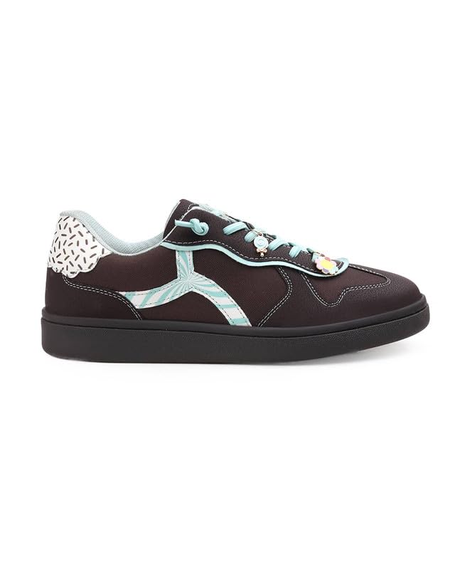 Image of Bacca Bucci Sugar Rush Women's Casual Sneakers | Lace-Up Low-Top | Mesh & Synthetic Upper | Playful Lace Charms | Grippy Rubber Cupsole | Walking