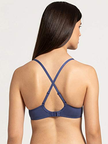 Image of Jockey 1245 Women Under-Wired Padded Super Combed Cotton Elastane Stretch Medium Coverage T-Shirt Bra with Detachable Straps