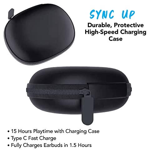 Image of Maxell True Wireless Earbuds with Earhooks, 15hr Battery, Bluetooth 5.0