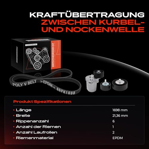 Kit de correa dentada Diesel K036DPK1698 compatible con Serie 3 E90 y Serie 1 E87 4