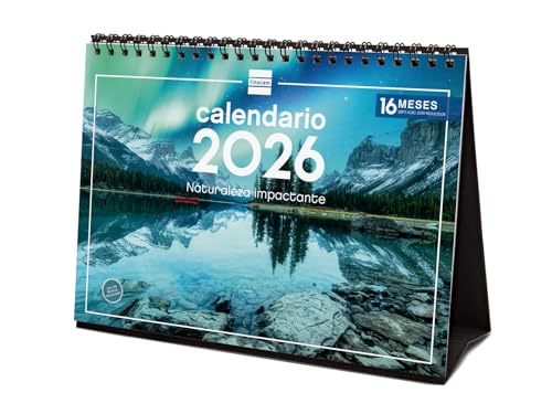 Finocam - Calendario Da Tavolo 2026 Mese Vista Gennaio - Dicembre 2026 + Sep.- Dic. 2025 (4 Mesi) Ridotti | Calendario 2026 | Immagini Natura - Italia