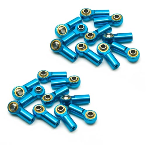 OLDDO Lot de 20 rotules de Support de rotule M3 for Voiture 1/10 RC, Camion, Buggy, Chenille, modèle de Mise à Niveau(Blue 20pcs)