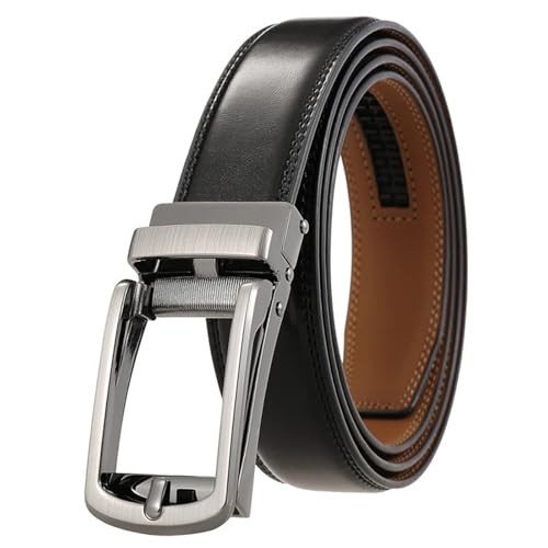 Ceinture automatique homme en cuir noir pour costume élégant