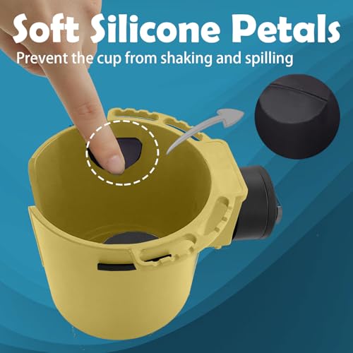 EUPHENG Multi-Functional SUP Paddle Board Cup Holder Non-Slip Design Lure Holding Tool Storage 2 Sizes Drink Holder for Inflatable Paddle Board Accessories (Yellow M)