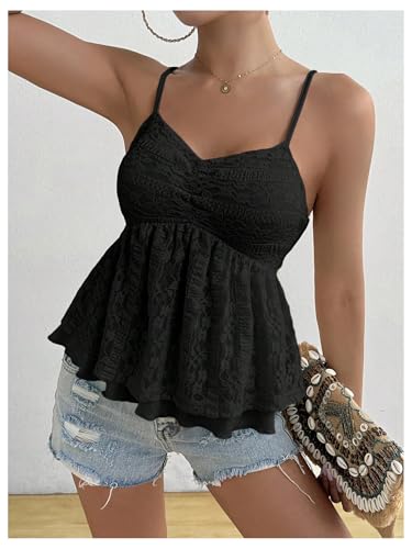 SOLY HUX Womens Babydoll Tops Y2K Summer Cute Flowy Sleeveless Camisole Tops Vintage Shirt2