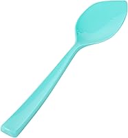 Vista 17 de Restaurantware Cucharas de postre de 4.5 x 1 pulgada, 500 cucharas de degustación desechables, asas resistentes, cucharas de plástico amarillo bebé