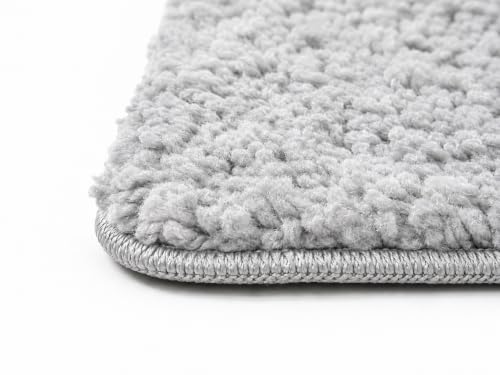 Image of Pack of 1 Quick Dry Water Absorbing Rectangular Micro Floor Mat | Anti-Skid & Non-Slip Cushion Doormat for Home, Kitchen, Office, Washroom - (R Silver, 40x60 cm)