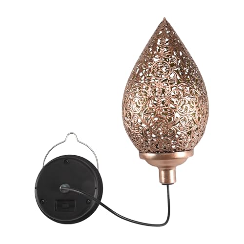 Cpolebev Lanterna un Sospensione Marocchina un LED Ad Energia Solare Lampada da Proiezione Modello Marocchino Retrò Decorazione da Giardino per Esterni Kit di Luci Fata