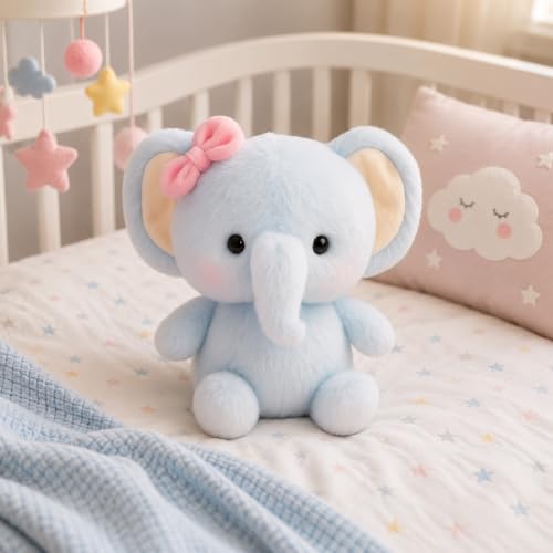 Image of SCOOBA Tiny elphant Soft Toy 23cm Height for Your Loved Ones (Tiny Elephant with Bow)