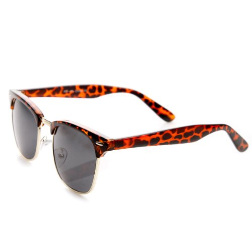 Image of zeroUV Half Frame Semi-Rimless Horn Rimmed Sunglasses
