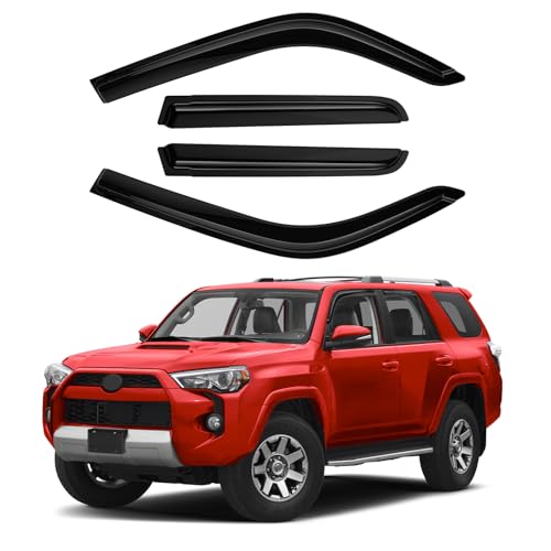 Image of Canvcle 4Runner Rain Guards - Window Visors for Toyota 4Runner 2010-2024, Outside-Mount Tape-On Side Window Wind Deflectors for 4Runner Accessories, Vent Visors Shades Rainproof 4PCS