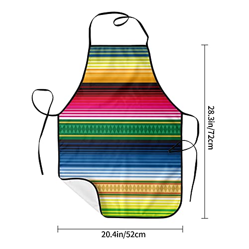 Shuwekk Mexican Stripe Blanket Apron Ethnic Colorful Geometric Mexican Rug Pattern Cooking Apron Kitchen Apron Lock Edge Waterproof Durable String Adjustable Easy Care Aprons For Women Men Chef #TOP4