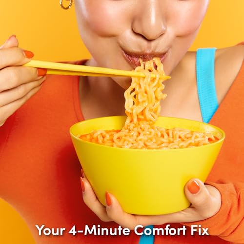 Image of Cheesy Ramen (Bowl) - Spicy Flavor | Bold, Creamy & Cheesy Korean Instant Bowl Noodles with a Spicy Kick, 3.17 oz (Pack of 6)