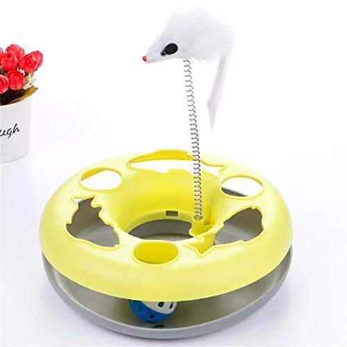 RvPaws Happy Kitten Cat Circle with Ball and Catch The Mouse Motion to Exercises and Satisfy Pet’s Natural Instinct with Fun Toy - Color May Vary (B09QG84ZFG) Amazon Price History, Amazon Price Tracker