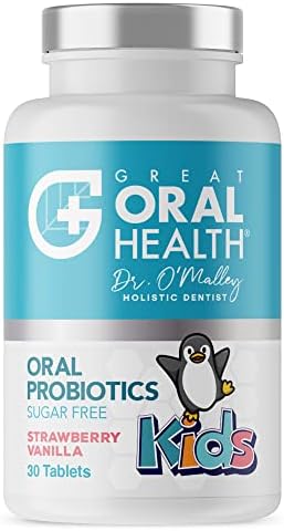 Childrens Oral Probiotics  Oral Care Probiotic for Kids Cavity Prevention & Bad Breath Treatment Supplement w/BLIS K12 M18 Mouth & Gum Health Dentist Formulated 30 Lozenge Strawberry eBook Included