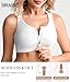 BRABIC Zip Front Closure Everyday Bra for Women Post Surgery Compression Support with Adjustable Straps Wirefree (Medium, White)