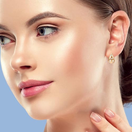 WSKFLY 14K Gold Plated Cubic Zirconia Hoop Earrings,Three Row Diamon | Arrows | Double Row of Diamonds Huggie Earrings for Women - Image 5