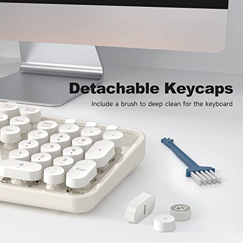 Knowsqt Wired Computer Keyboard - Milky White Full-Sized Round Keycap Typewriter Keyboards, Plug Play Usb Keyboard For Windows, Pc, Laptop, Desktop, Mac #TOP4