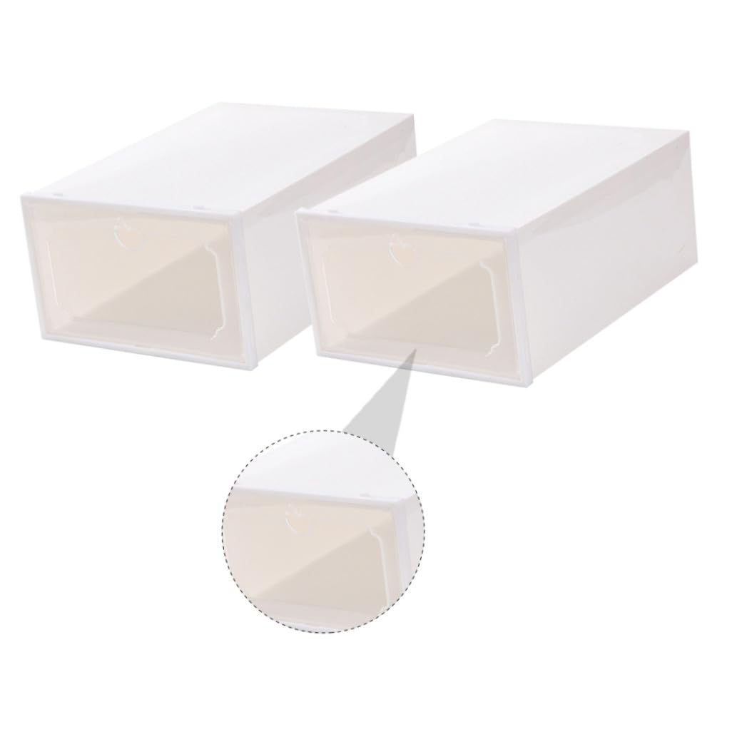 ERINGOGO 6 pezzi Scatole Porta Scarpe Trasparenti in Plastica Organizer Impilabili con Apertura Frontale Contenitori per Scarpe Resistenti e Capacità Grande Custodie Compatte e Visibili
